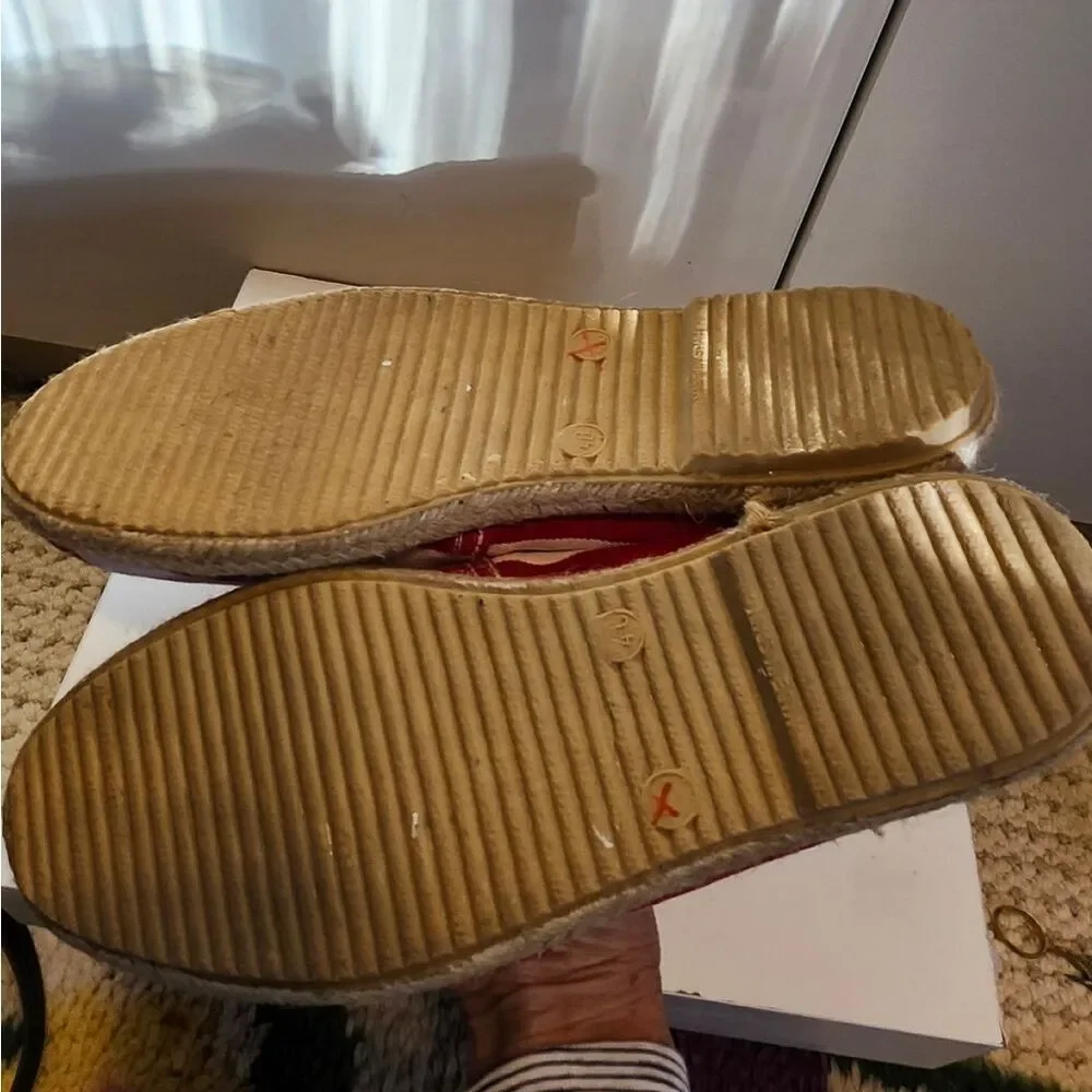 Neiman Marcus Classic Red/White Striped Espadrilles Made Spain Sz.9/40 EU $175